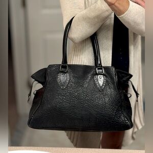 FENDI ETNIKO Du Jeur Women’s Black Textured genuine leather Shoulder Handbag